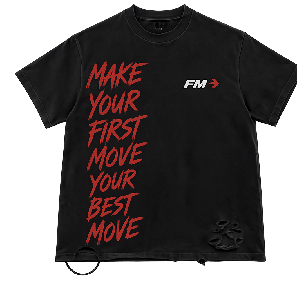 First Move Make Your First Move Vintage Tee – Black