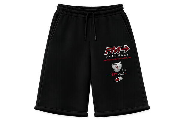 FM Pharmacy Sweat Shorts – Black
